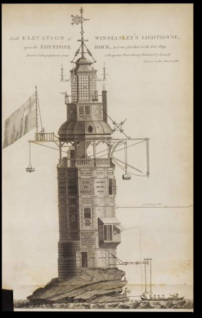 Winstanley’s lighthouse on the Eddystone rocks by Henry Roberts
