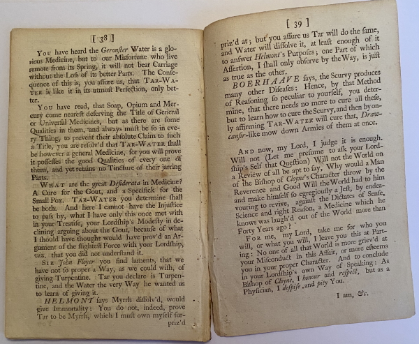 Extract from James Jurin's 'Letter to the Bishop of Cloyne', 1744