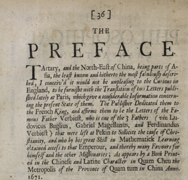 Preface to Philosophical Transactions volume 16 issue 180, 1686