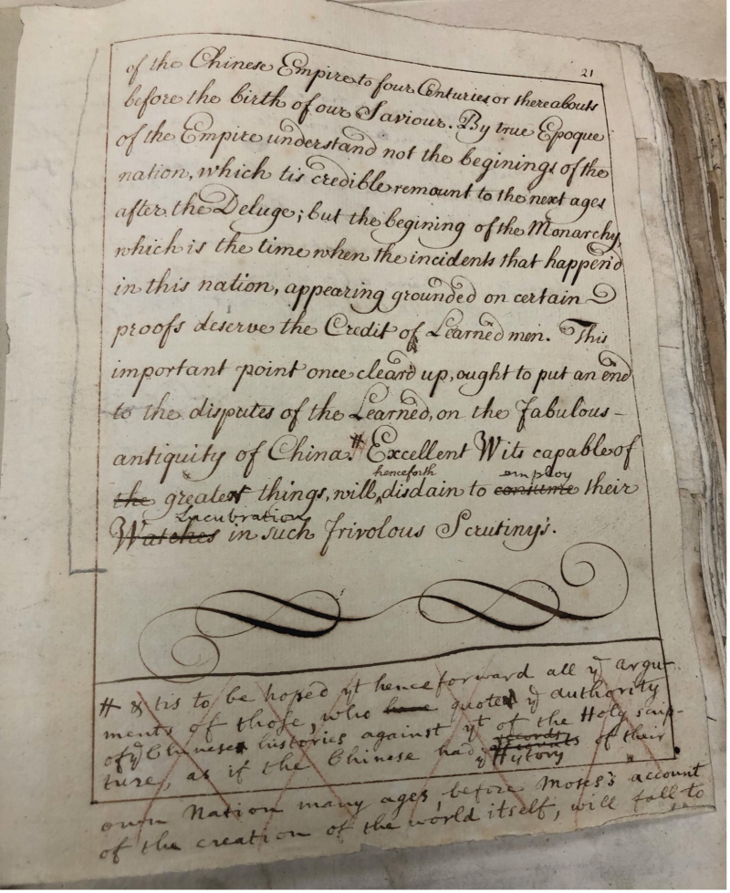 'An instructive memoire on the new chronological table of the Chinese by Fouquet', 1729