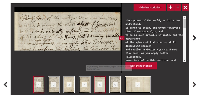 A Science in the Making transcription in progress