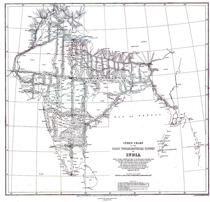 Index chart to the Great Trigonometrical Survey of India (Wikimedia Commons)