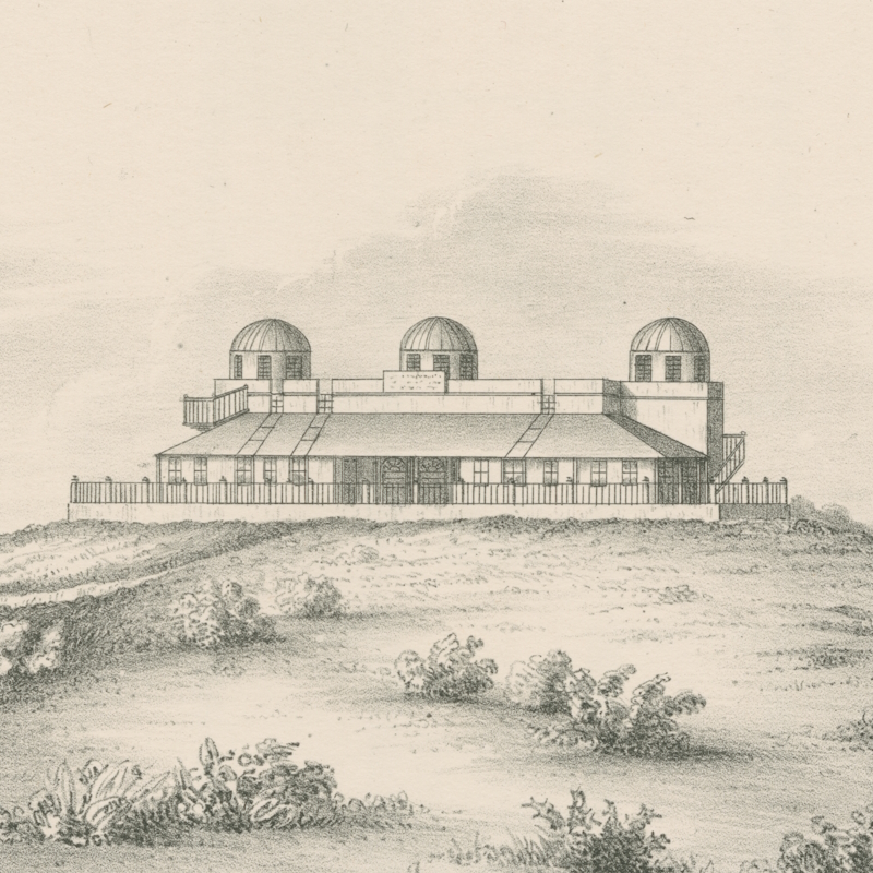 Trivandrum Observatory, as depicted in 1839 (detail)