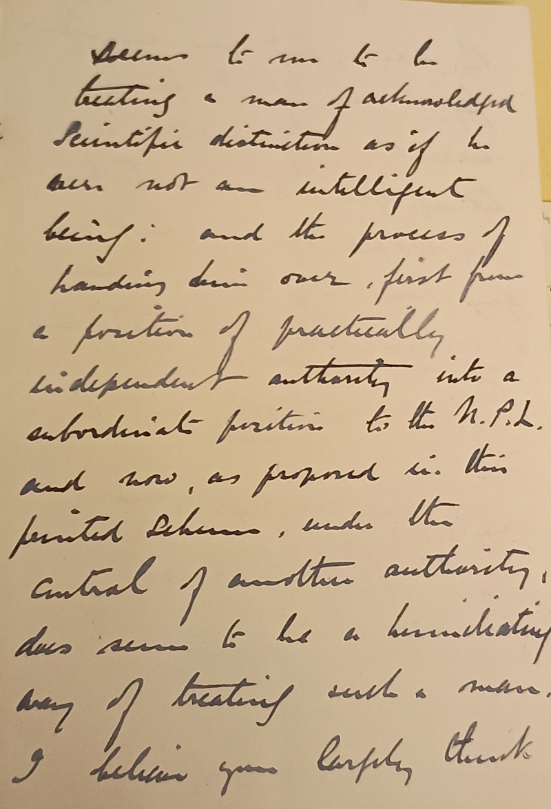 Letter from R W F Harrison to Joseph Larmor, 19 November 1909