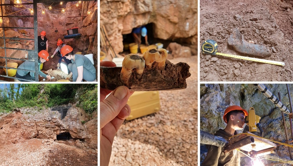 Researchers in caves.
