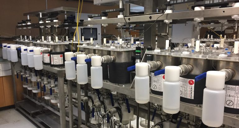 Microbes turning sewage sludge, food waste and crop residues into energy using anaerobic digestion.