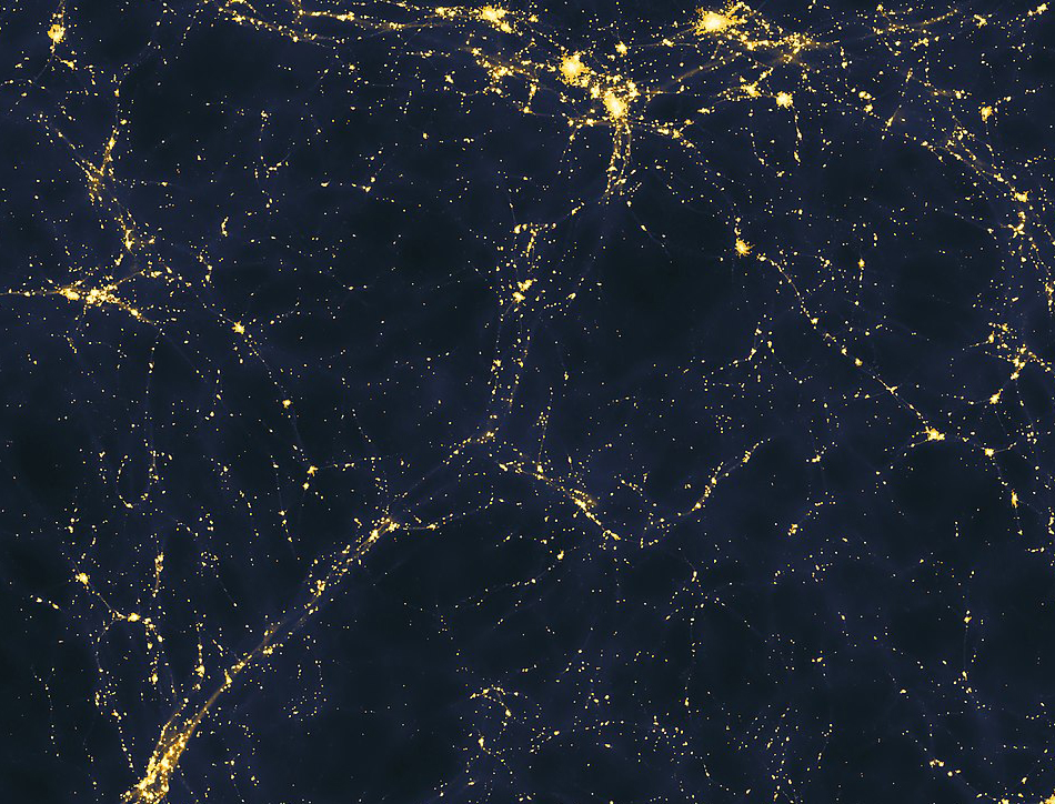 A computer model shows one scenario for how light is spread through the early universe on vast scales (more than 50 million light years across) (Credit: Andrew Pontzen/Fabio Governato)